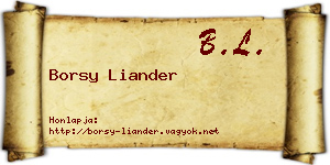 Borsy Liander névjegykártya